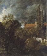View in  Garden at Hampstead,with a Red House beyond, John Constable